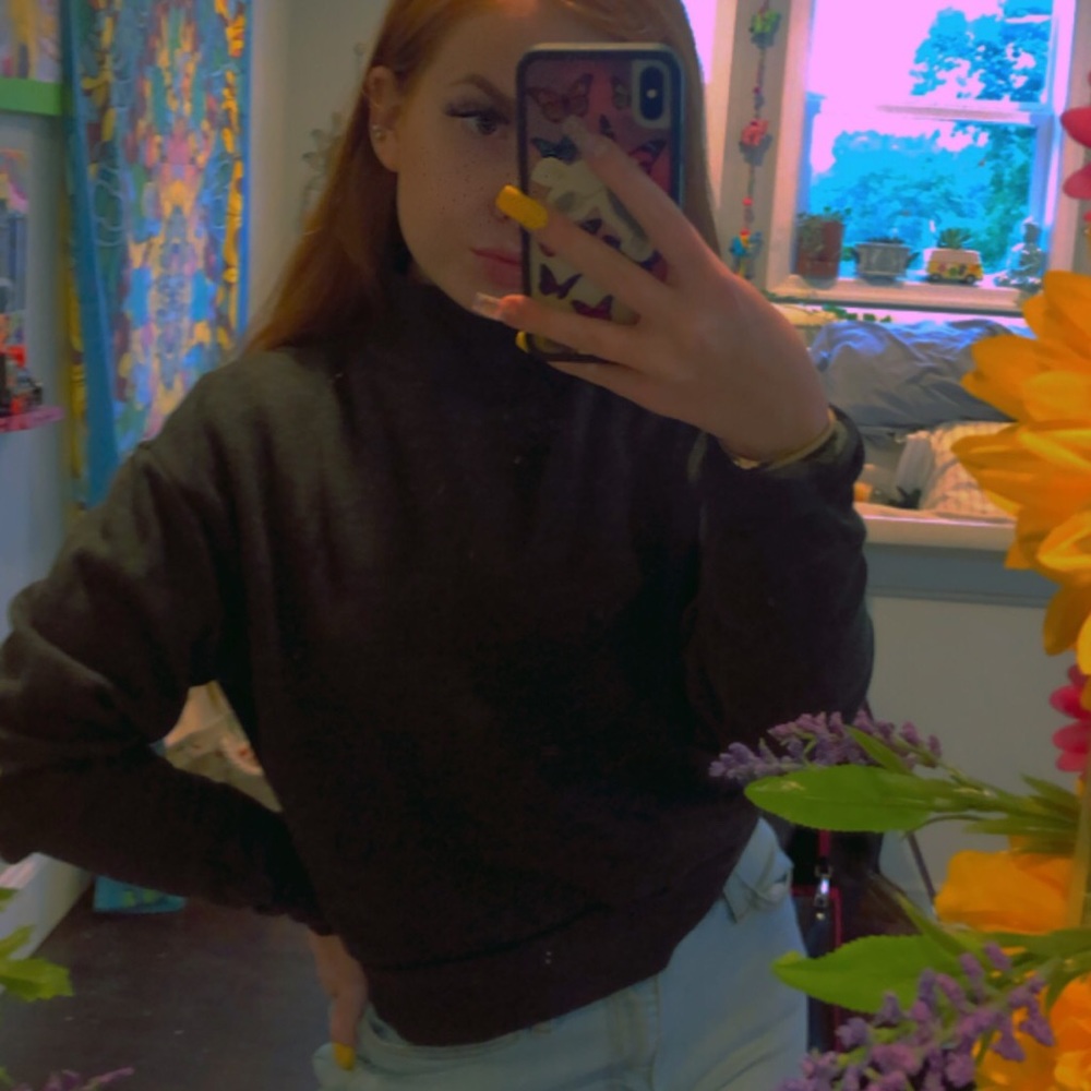 Dark grey long sleeve turtleneck